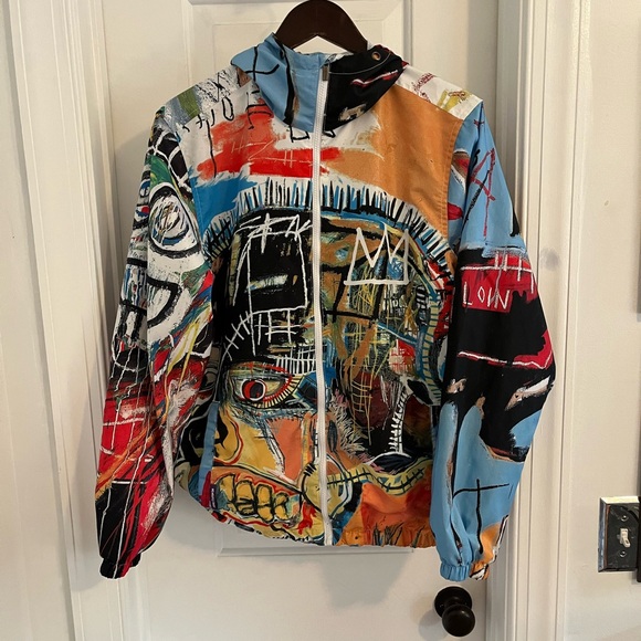 Vintage Jean-Michel Basquiat × Members Only Full-Zip Hooded Windbreaker - Picture 1 of 7